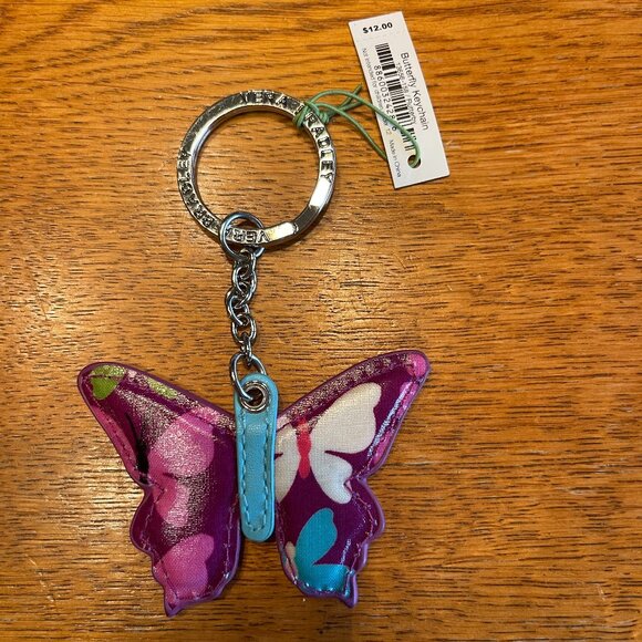 Vera Bradley Butterfly Leather Keychain in Flutterby - Picture 1 of 1